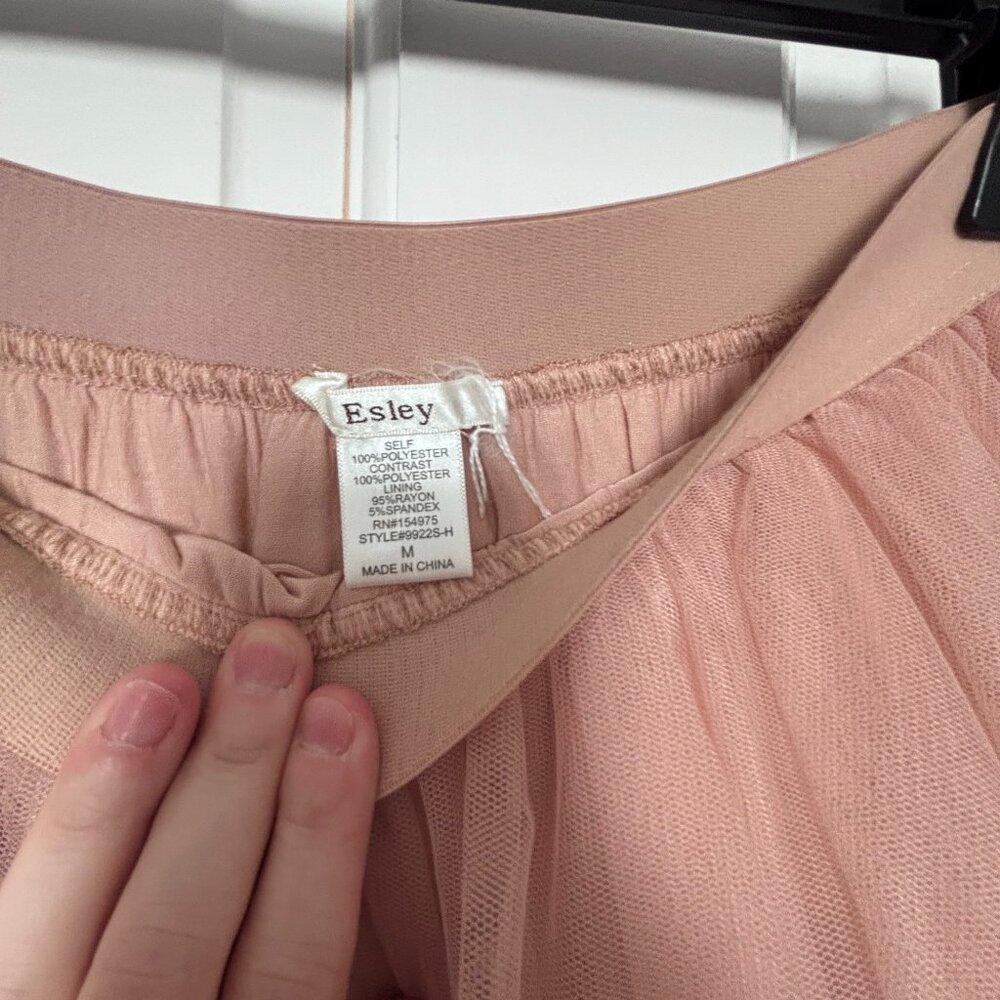 Esley Eloise Tulle Midi Skirt (Dusty Rose)
